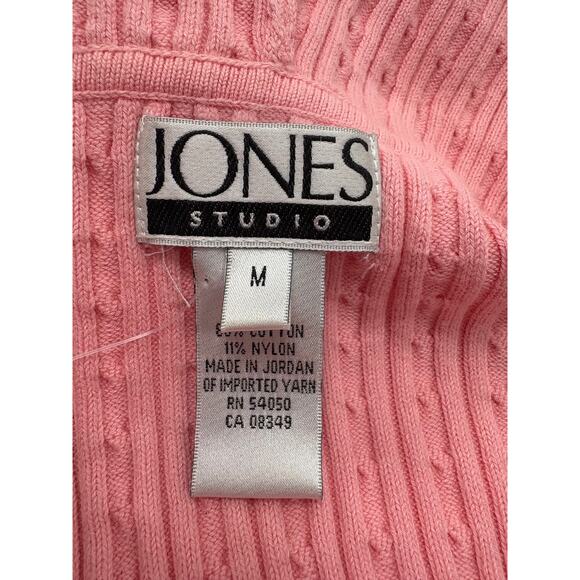 90s Y2K Jones Studio Pink Cable Knit Zip Hoodie & Tank Set - Picture 6 of 8